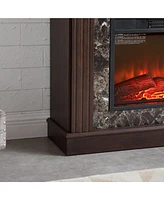 Electric Fireplace with Mantel,fireplace mantel surround with 23" Fireplace Insert, Adjustable Flame, Remote Control, Cherry,41.34"W14"