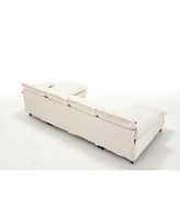 U Shaped Modular Sectional Sofa Couch, corner sofa with 4pcs waist pillows, Chaise Lounge, terrycloth fabric sofa,Upholstered 4 Seater Couch for Livin