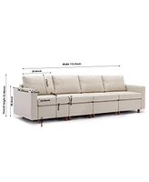4 Seat Module Sectional Sofa Couch for living room,Seat Cushion and Back Cushion Non-Removable and Non-Washable,Cream