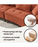 Cozy Deep-Seated Sofa with Pillow (103")