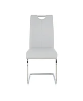 Modern Glass Dining Set with 7 Gray Pu Chairs