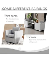 Cozy Gray Single Sofa Chair: Soft Cushion, Modern Comfort