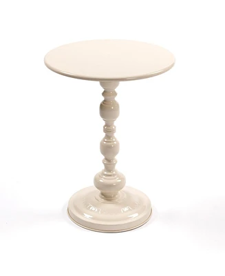 Vintage Round Metal Side Table for Living Room, Bedroom, Nightstand