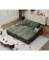 Cozy Corduroy Sleeper Sofa: Oversized, Modern Double Lounge