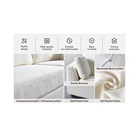 modular sofa whiten chenille fabric, simple and grand, the seat and back is very soft. this is also a Knock Down sofa