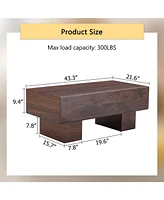 Walnut Texture Mdf Coffee Table - 43"x21"x17