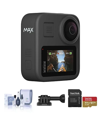 GoPro GoPro Max Waterproof 360 + Traditional Camera with Touch Screen Spherical 5.6K30 Hd Video 16.6MP 360 Photos 1080p Live Streaming Stabilization B