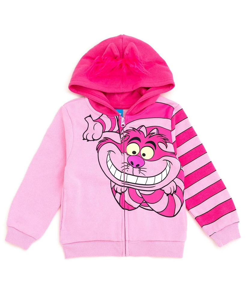 Alice Wonderland Girls Cheshire Cat Fleece Zip Up Cosplay Hoodie