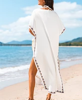 Cupshe Women's Soft Sea White Cover-Up Maxi Beach Dress
