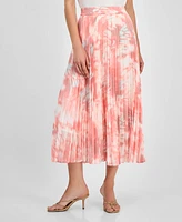 Boss Orange Women's Printed Pleated Midi Skirt