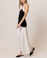 Line & Dot Women's Kohl Mixed-Media Halter-Neck Dress