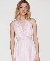 Avec Les Filles Women's Embroidered Cotton Midi Dress