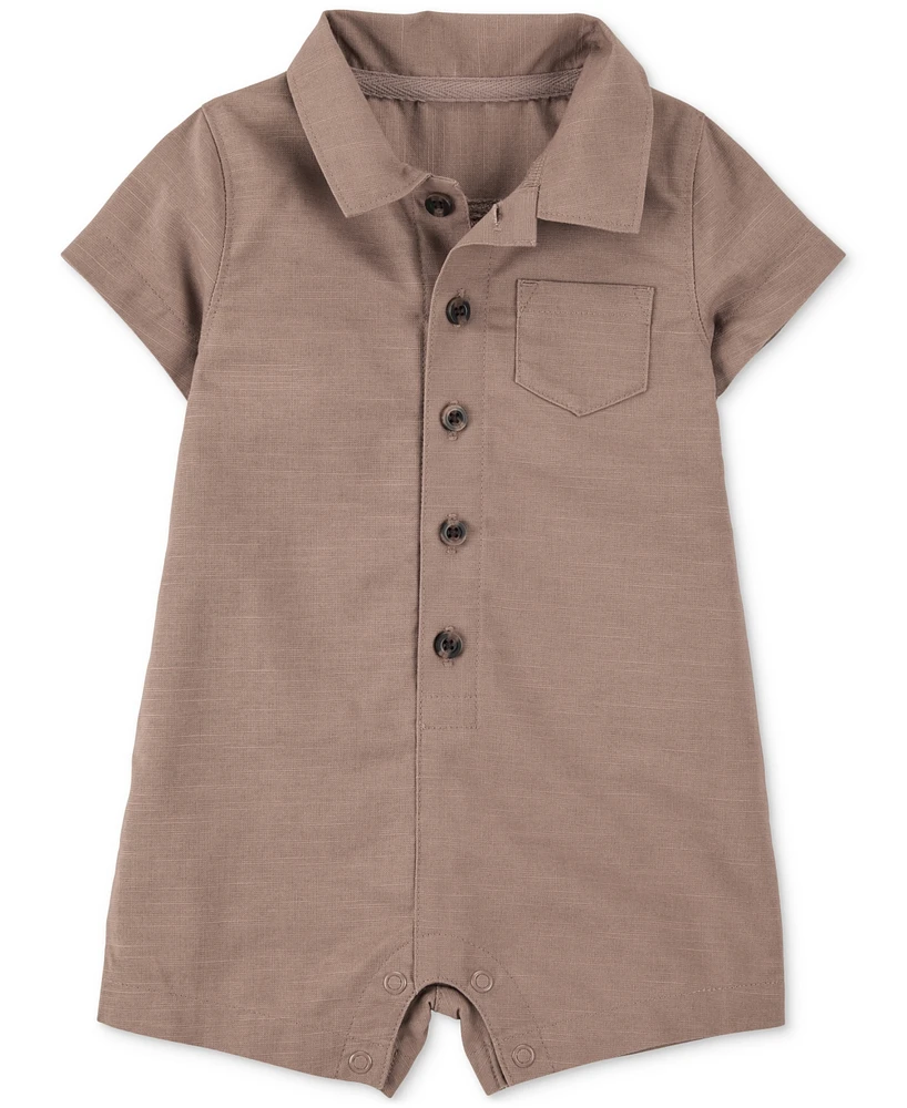 Carter's Baby Boys Cotton Button-Down Polo Romper