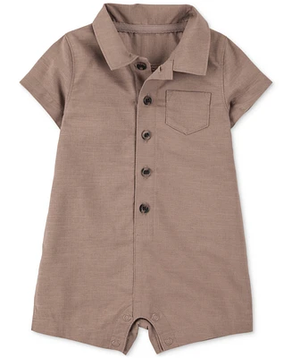 Carter's Baby Boys Cotton Button-Down Polo Romper