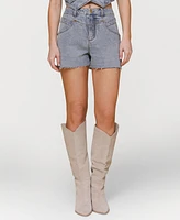 Avec Les Filles Women's Yoke Detail Denim Shorts