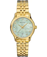 Balmain Women's Swiss Beleganza Diamond (1/20 ct. t.w.) Gold Pvd Stainless Steel Bracelet Watch 32mm
