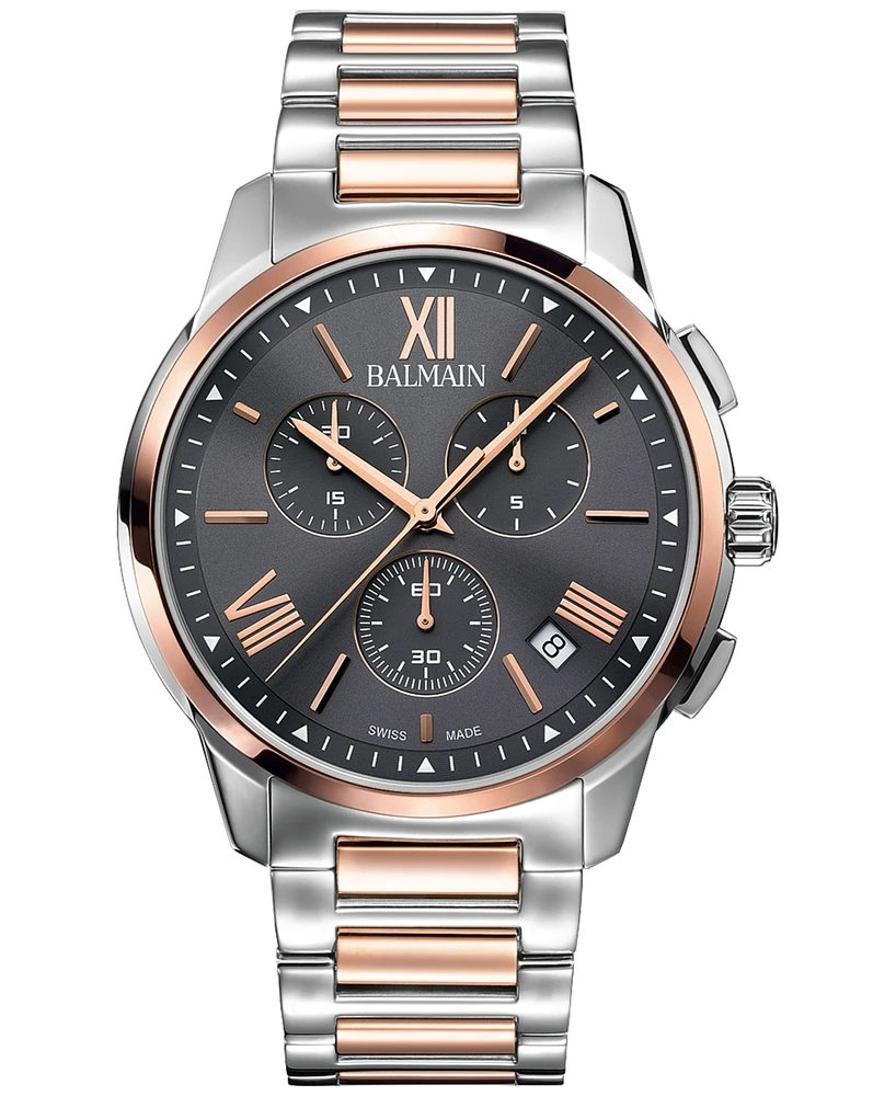 Balmain Men's Swiss Chronograph Madrigal Two-Tone Stainless Steel Bracelet Watch 42mm