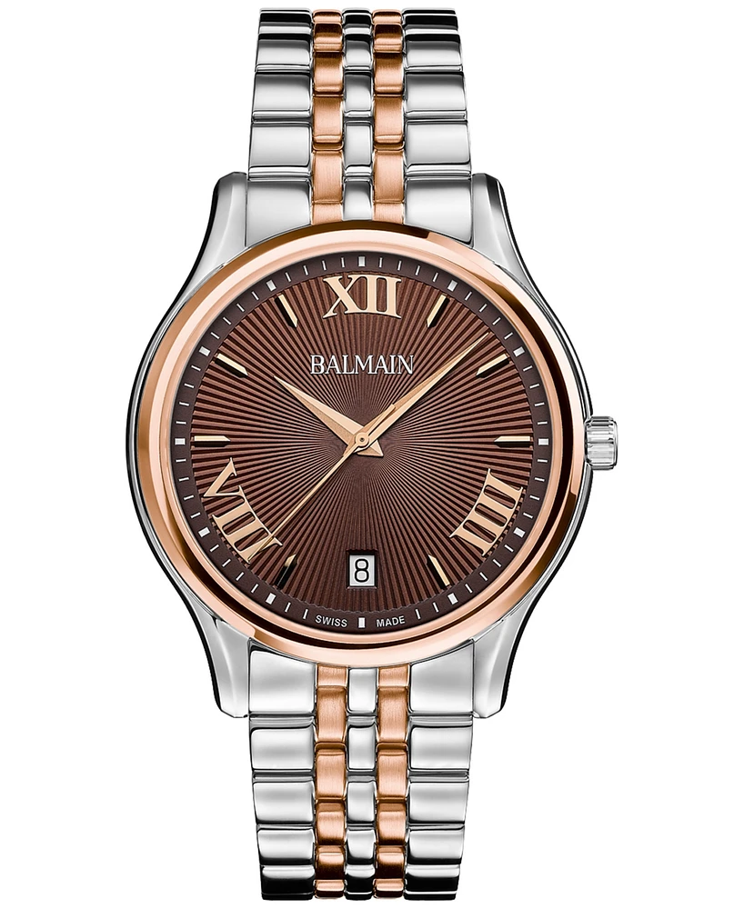Balmain Men's Swiss Beleganza Two-Tone Stainless Steel Bracelet Watch 40mm