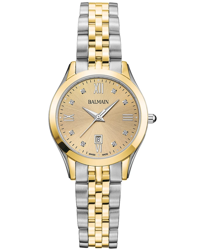 Balmain Women's Swiss Classic R Diamond Accent Two-Tone Stainless Steel Bracelet Watch 30mm