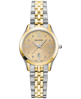 Balmain Women's Swiss Classic R Diamond Accent Two-Tone Stainless Steel Bracelet Watch 30mm