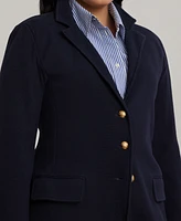 Lauren Ralph Women's Plus Combed Cotton Single-Breasted Blazer