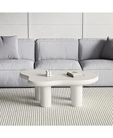 Cute Cream Coffee Table (46") with 4 Legs for Living Room