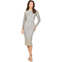 Lara Women's Beaded Midi Dress with Long Sleeves