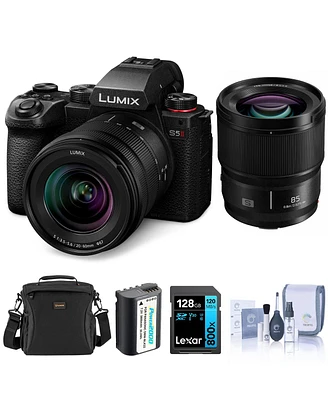 Panasonic Lumix S5 Ii Mirrorless Camera with 20-60mm f/3.5-5.6 Lens, Bundle with 85mm f/1.8 Lens, Battery and 128GB Memory Card