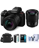 Panasonic Lumix S5 Ii Mirrorless Camera with 20-60mm f/3.5-5.6 Lens, Bundle with 85mm f/1.8 Lens, Battery and 128GB Memory Card