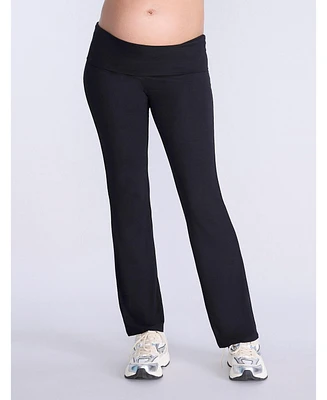 Motherhood Maternity Roll Over Waistband Flare Legging