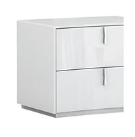 Contemporary Two-Drawer Nightstand – Manufactured Wood Design for Bedroom Storage