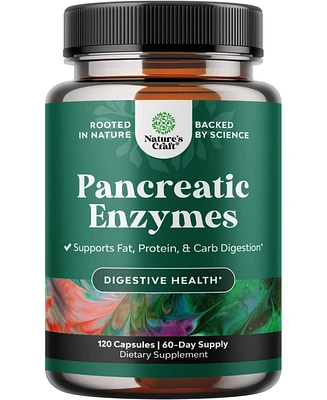 Pancreatic Digestive | Enzymes for Digestive Health, Protease Amylase & Lipase Enzymes for Digestion | 120ct
