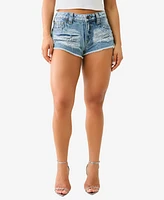 True Religion Women's Super Destroyed Zip Fly Shorts