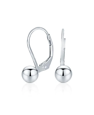 Bling Jewelry Classic Simple Basic Lever Back Round Bead Ball Drop Earrings .925 Sterling Silver
