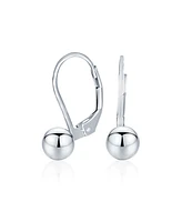 Bling Jewelry Classic Simple Basic Lever Back Round Bead Ball Drop Earrings .925 Sterling Silver