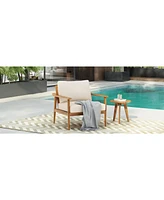 Mid-Century Outdoor Lounge Chair with Cushions