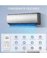 Jinjunye 18000BTU Mini Split Air Conditioner Ductless Inverter Heat Pump, 208-230V 17SEER2, Silver