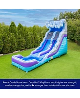 HeroKiddo Ocean Wave 16' Commercial Grade Inflatable Water Slide with Attached Pool and Drainage for Kids and Adults (with Blower), Outdoor Indoor, Bi