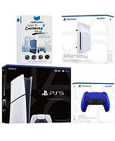 Sony PlayStation 5 Slim Digital Bundle with Disc Drive, Extra Controller and MightySkins Code - Volcanic Red