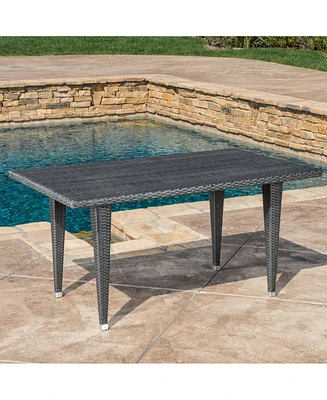 Stylish Outdoor Wicker Table for 8 with All-Weather Durability