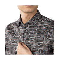 Luchiano Visconti Men's Printed Daggers Multicolor shirt