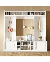 On-Trend Hall Tree with Bench, Coat Rack & Shoe Storage
