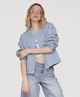 Avec Les Filles Women's Floral Embroidered Barn Jacket