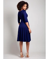 Alie Street London Women's Annie V-Neck 3/4 Sleeve Midi Dress
