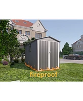 Motorcycle Steel Storage Shed - Grey/White