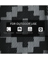 Reversible Outdoor Rug, 9' x 18' Waterproof Plastic Straw Floor Mat, Portable Rv Camping Carpet with Carry Bag, Large Floor Mat for Backyard, Deck, Pi