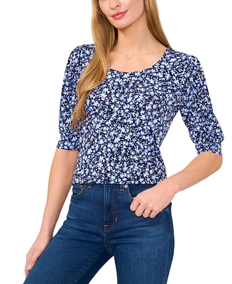CeCe Women's Scoop-Neck Elbow-Sleeve Top