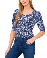 CeCe Women's Scoop-Neck Elbow-Sleeve Top