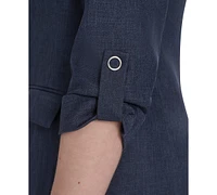 Calvin Klein Petite Faux Denim 3/4-Sleeve Jacket
