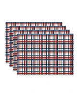CounterArt Patriotic Plaid Premier Fabric Placemats, Set of 4
